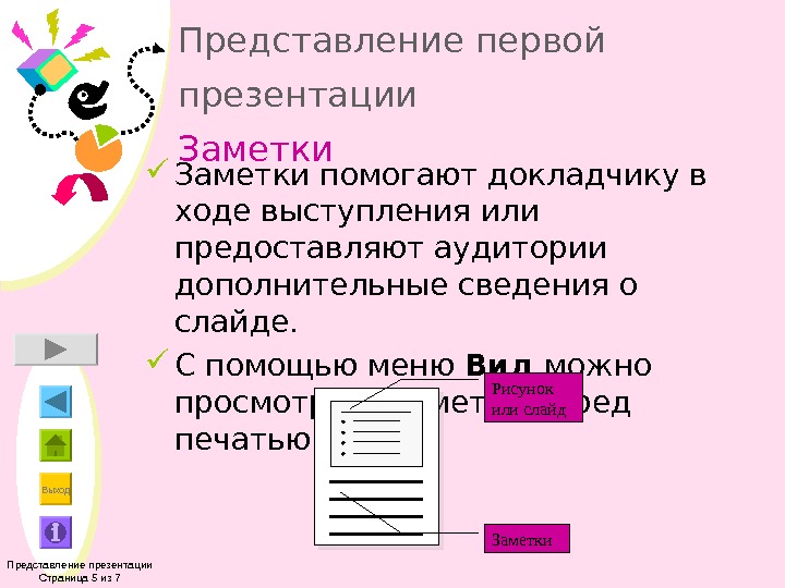 Напечатать заметки из презентации