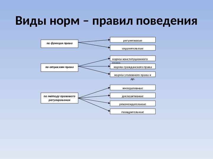 Указать виды норм