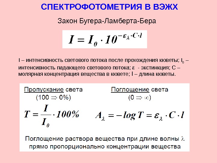 Коэффициент пропускания т где i интенсивность света прошедшего через образец