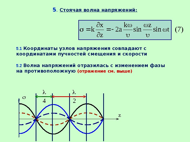 Волна напряжений. Координаты узлов и пучностей стоячей волны. Координаты узлов стоячей волны. Стоячая волна напряженность. Напряжение волны.