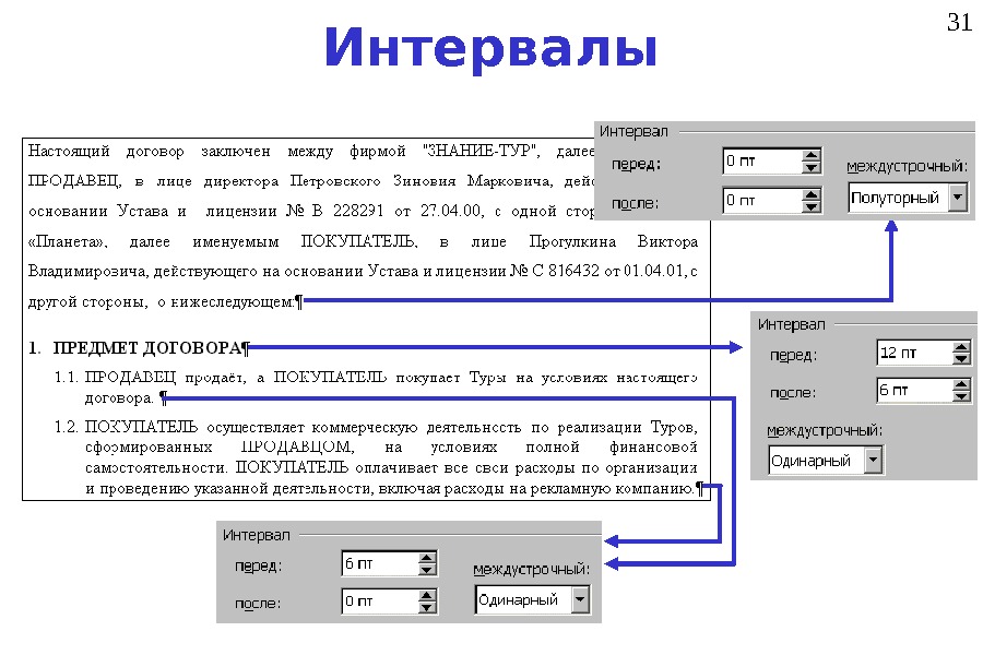 Межстрочный интервал проект