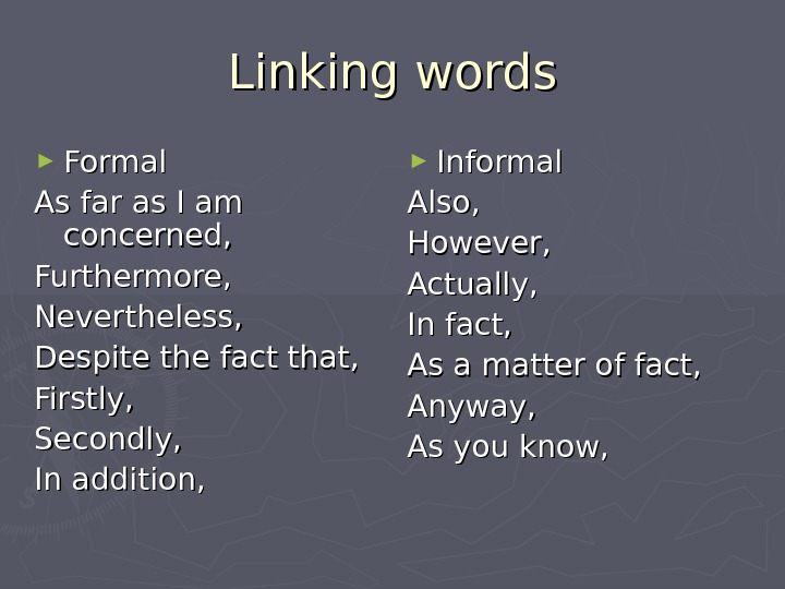 Linking words презентация