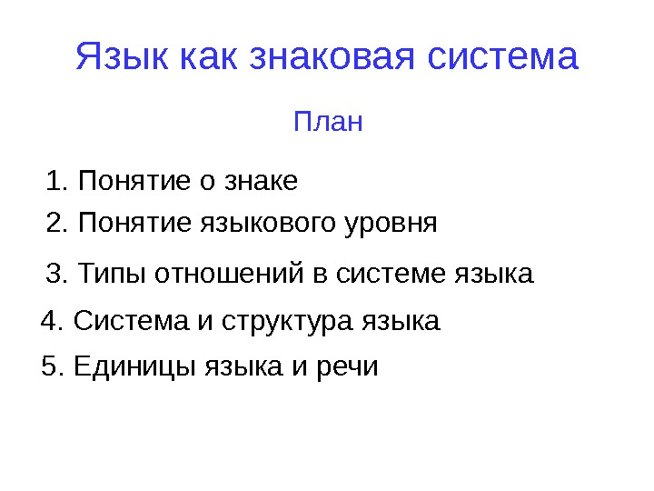 Язык как знаковая система презентация