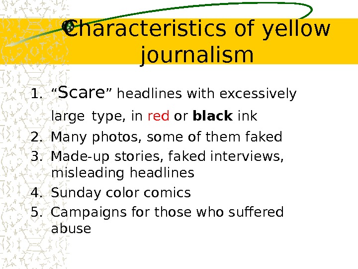 Презентация Yellow Journalism