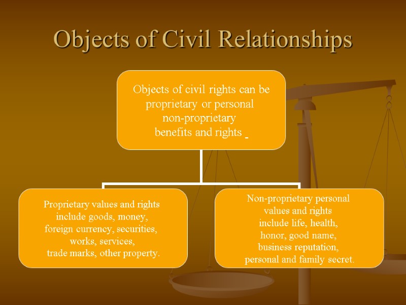 CIVIL LAW Lecture 7 Objects of Civil Relationships