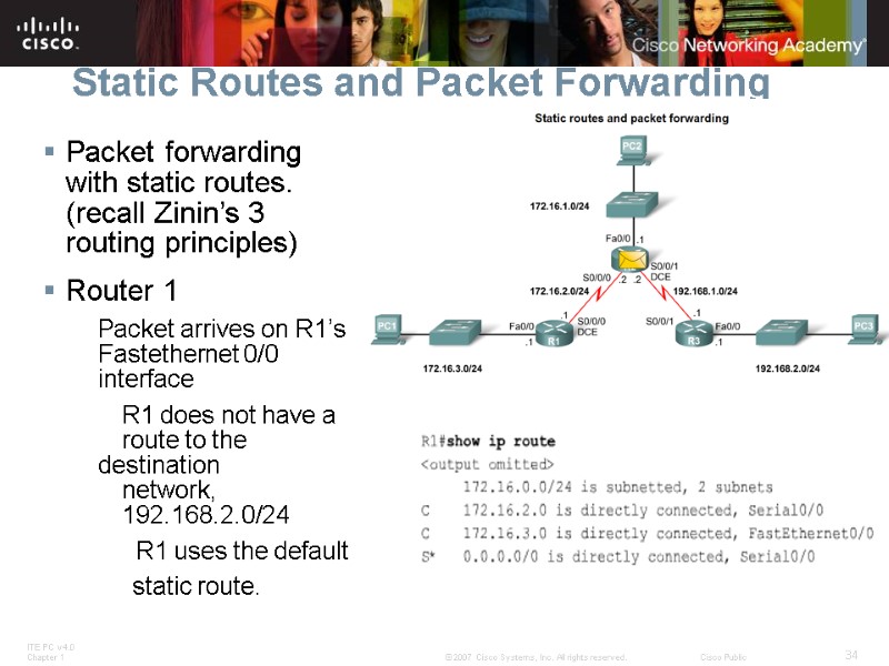 Static Routing Routing Protocols and Concepts – Chapter