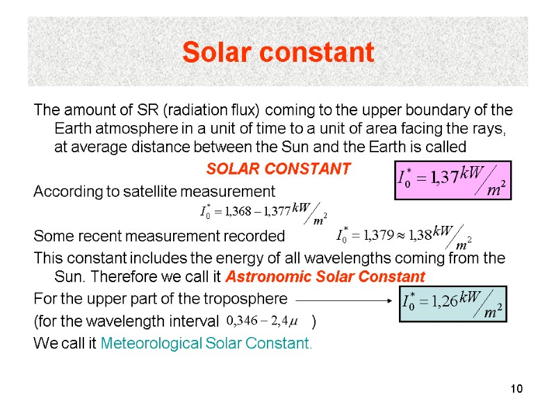 What Is The Solar Constant Value Of Earth