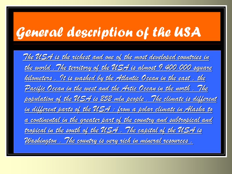 Symbols of the USA The project was compiled