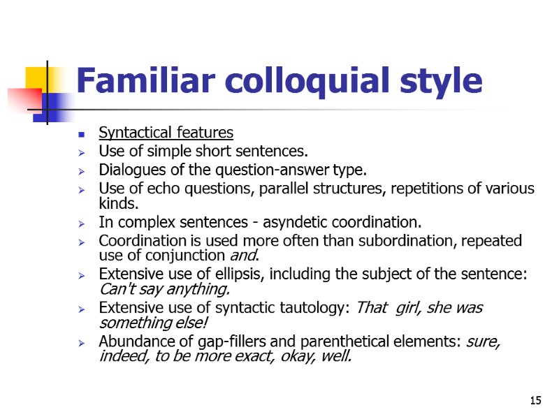 1 The Theory Of Functional Styles 2 Points
