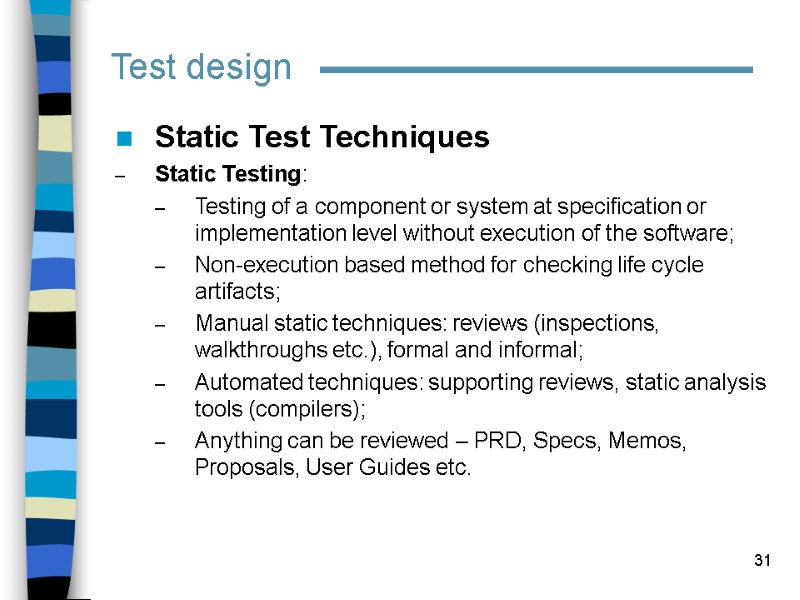 1 Test documentation and Test case design Iana