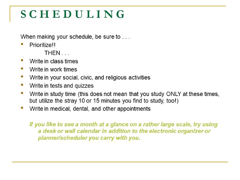 Student Success – Time Management Chapter 2 DO