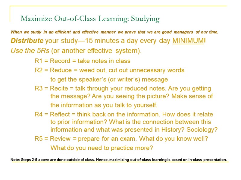 Student Success – Time Management Chapter 2 DO