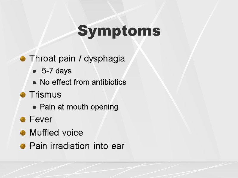 Differential diagnosis of pharyngitis Main inflammatory throat diseases