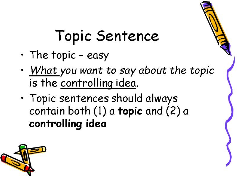 the topic sentence is called