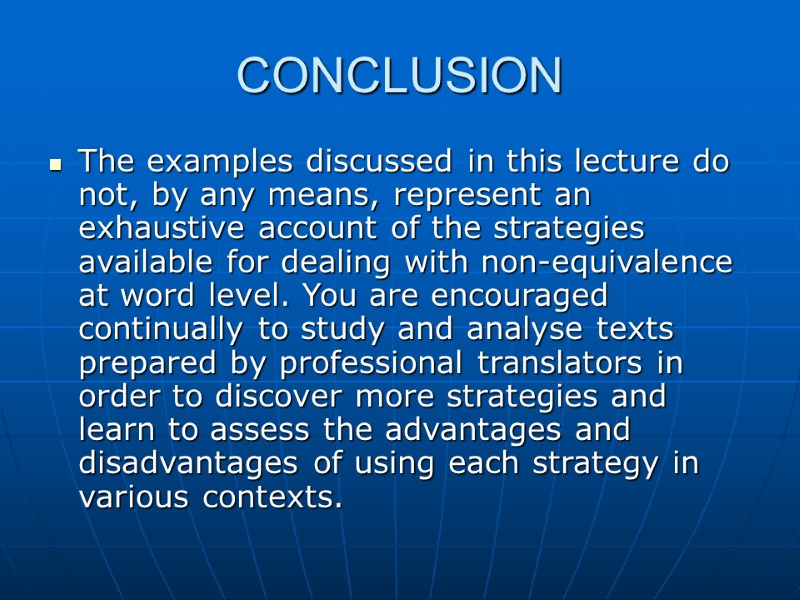 TRANSLATION PROCEDURES & STRATEGIES Lecture 4 While Translation