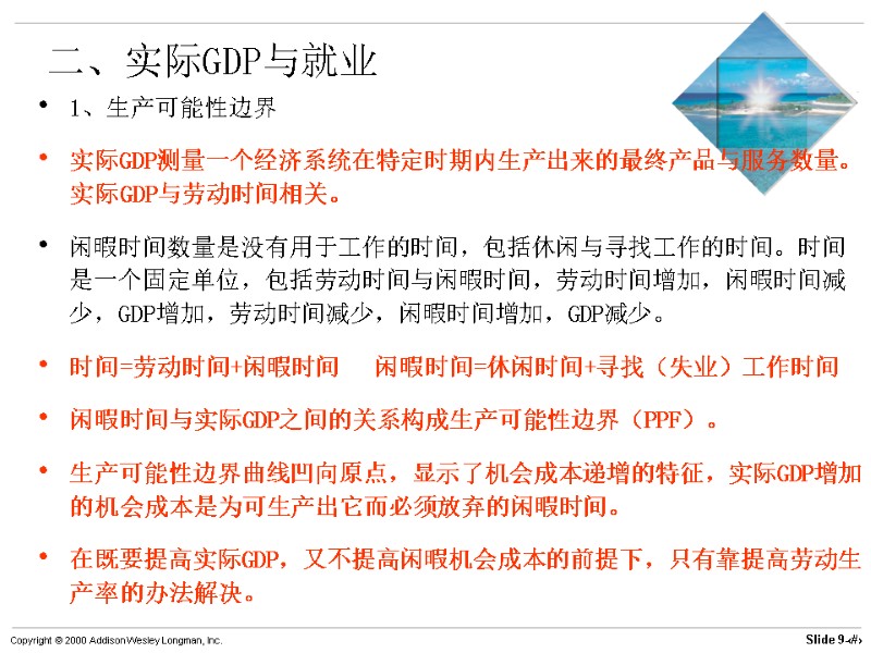 第三章充分就业的古典模型教材第7章学习目标解释古典模型的用途描述劳动雇佣量与实际gdp之间的关系解释充分就业水平下就业 实际工资率和潜在gdp的决定因素解释经济处于充分就业时 失业的决定因素