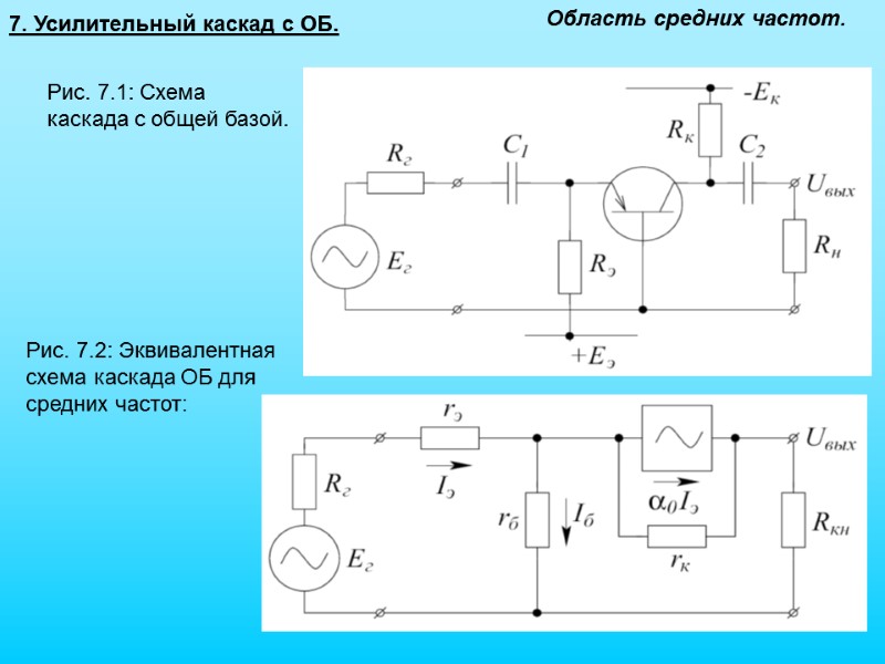 6. Усилительный каскад с ОК. Рис. 6.1: Схема