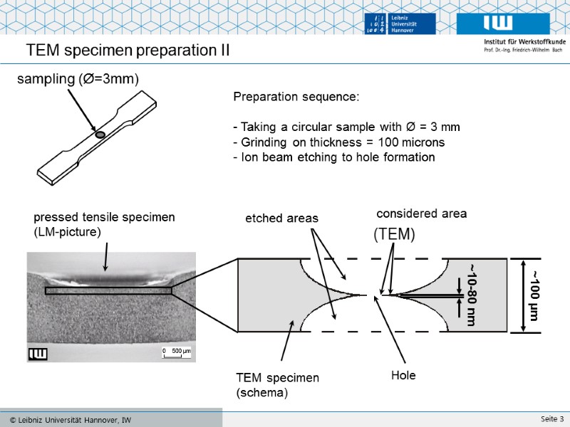 Specimen preparation part 1 TEM specimen preparation