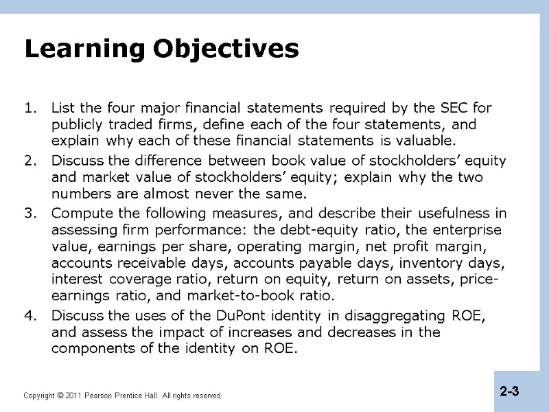 Chapter 2 Introduction to Financial Statement Analysis Chapter