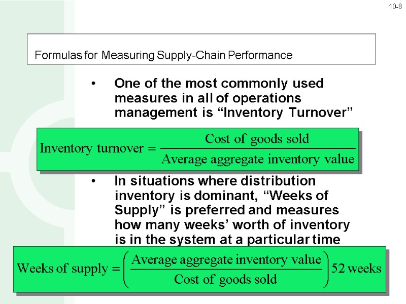 Lecture: Supply Chain Supply-Chain Management Measuring Supply-Chain ...