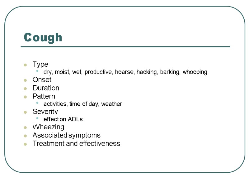 Assessment Of Respiratory System Dr .Essmat Gemaey Assistant