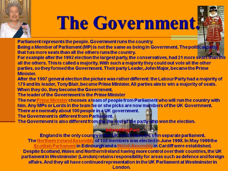 Political system of Great Britain. The UK Parliament.