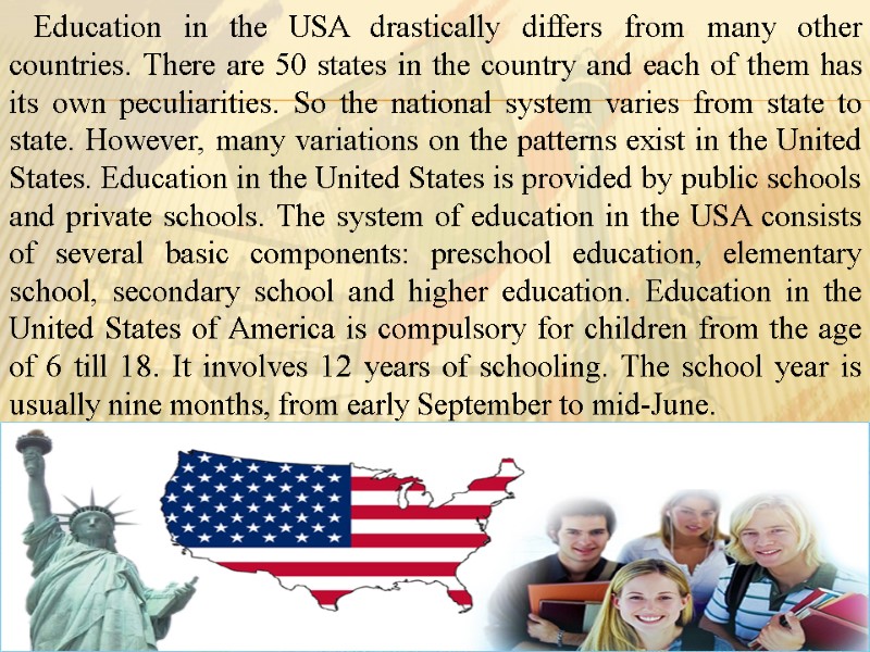 Топик: The US Educational System