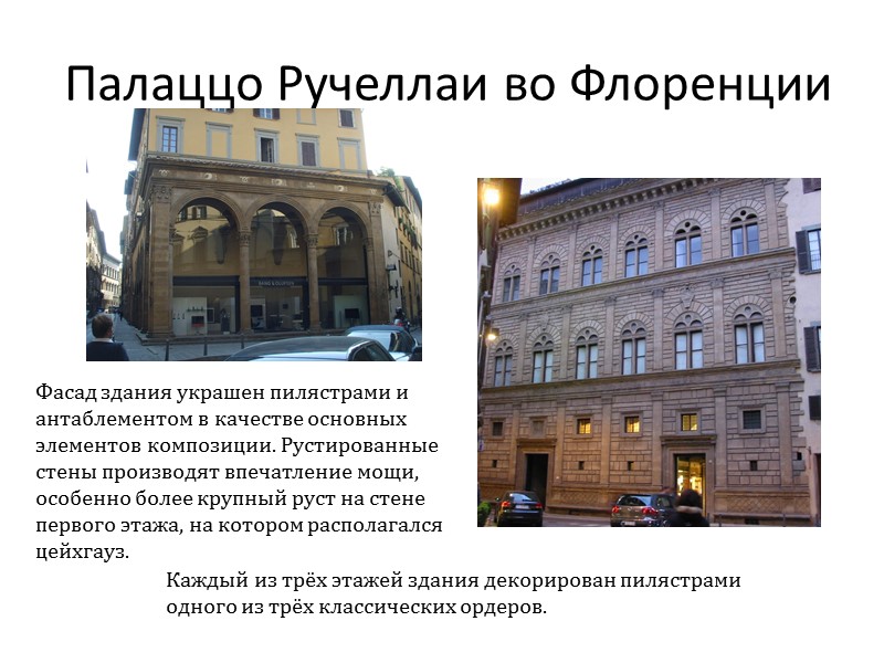 Палаццо ручеллаи план