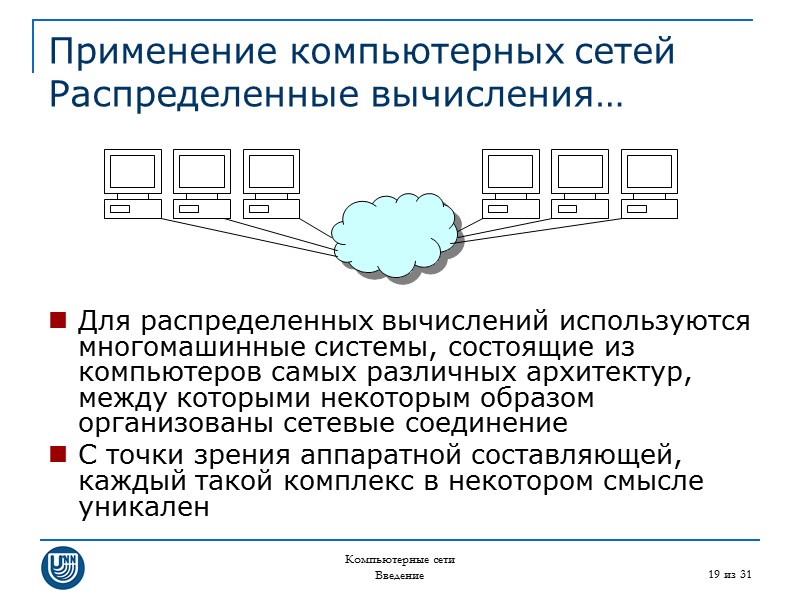 Распределенные вычисления в компьютерных сетях основаны на архитектуре