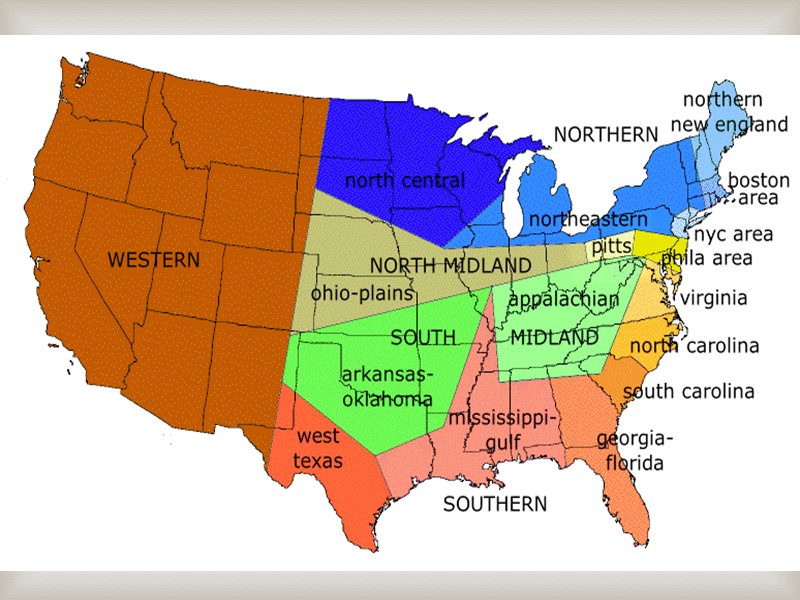 Regional American Dialects. Black English The Eastern type