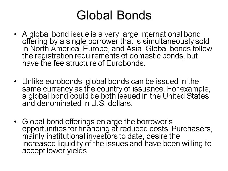 International Bond Market Plan: Structure of the Market