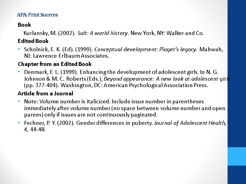 Writing style for the annotation Citation Format Writing