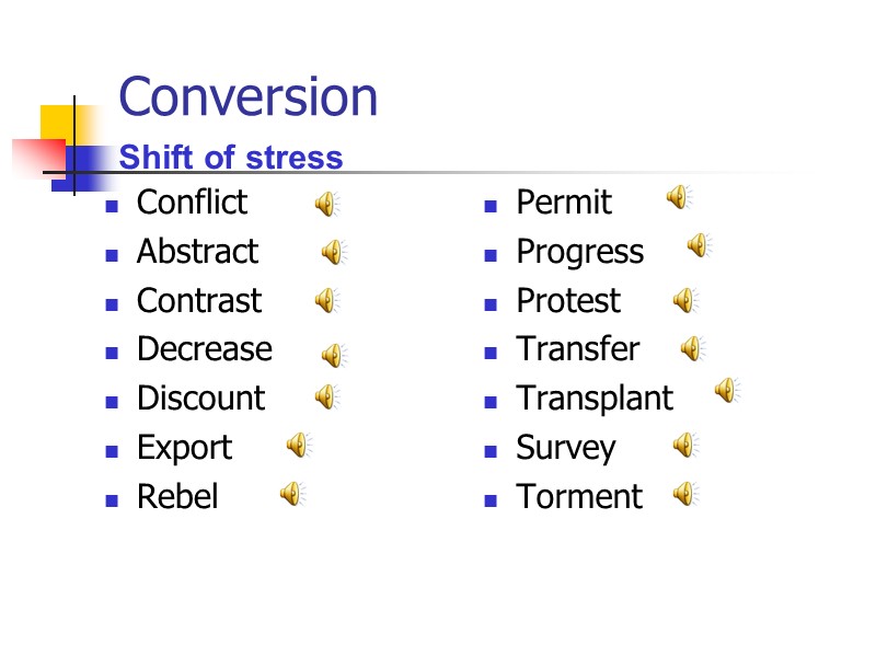 Conversion Noun-verb conversion He elbowed his way through the crowd. Problems snowballed by the