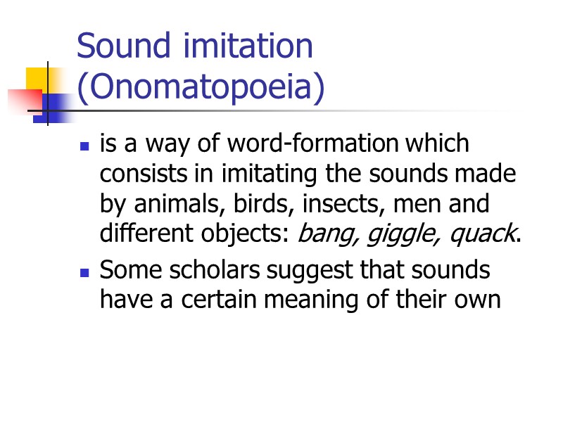 Backformation (Обратное словообразование) The definition of backformation Back-formation is a process of word-formation by