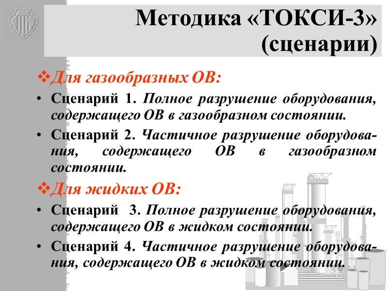 10 Назначение методики Моделирование распространения опасных веществ в атмосфере – токсичные и пожаровзрывоопасные вещества