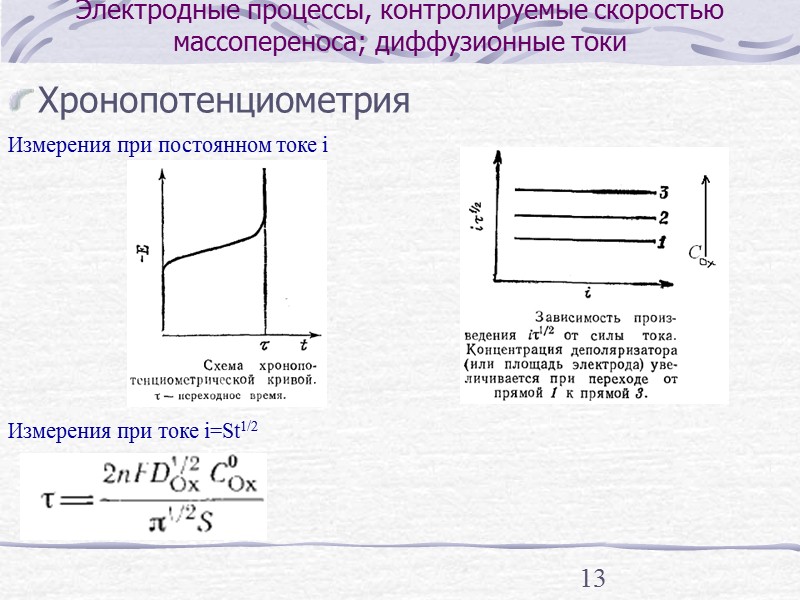 5 Общая характеристика методов электрохимического анализа Вольтамперометрия  Уравнение Рендлса-Шевчика