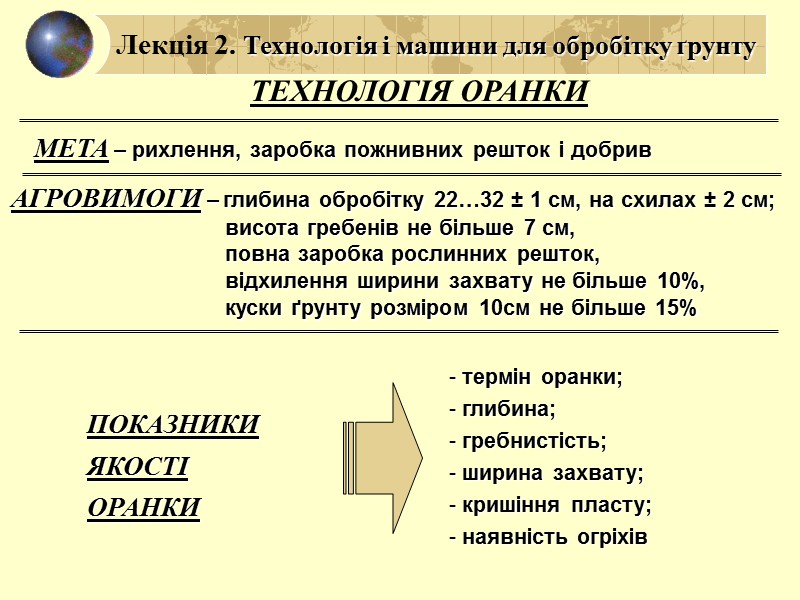 Лекція 2. Технологія і машини для обробітку ґрунту ВИКОНАННЯ ЗВАЛЬНОГО ГРЕБЕНЯ