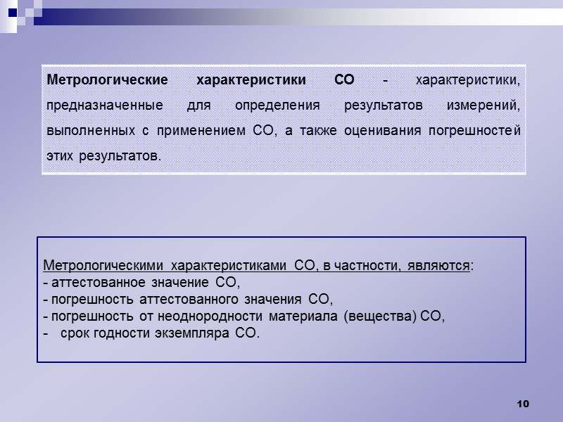 Статус стандартных образцов