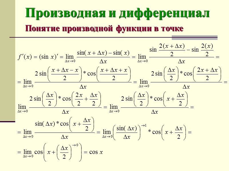 Производная f x 1 2