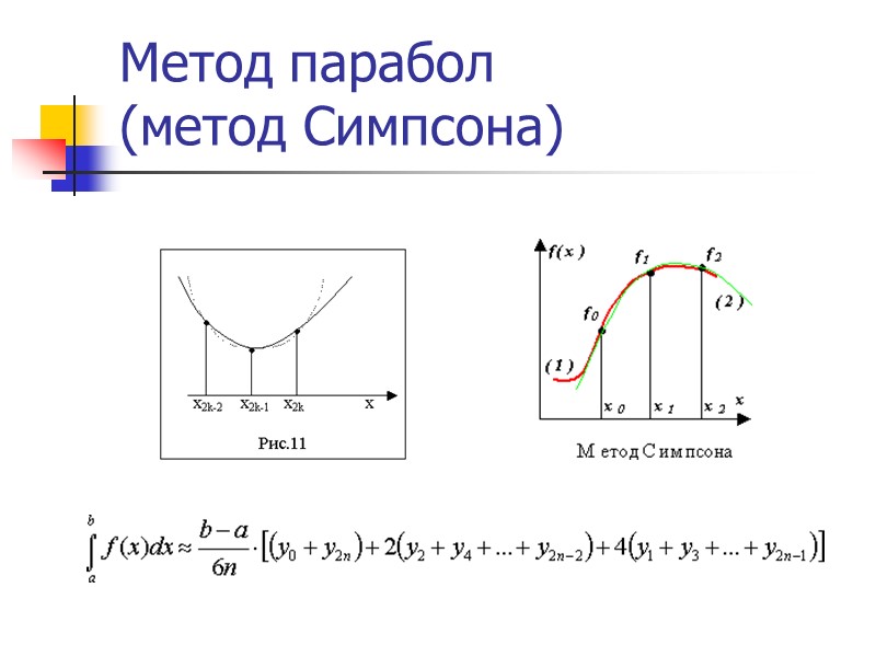 Метод трапеций Легко усмотреть геометрический смысл этой формулы. Если на каждом отрезке разбиения дугу