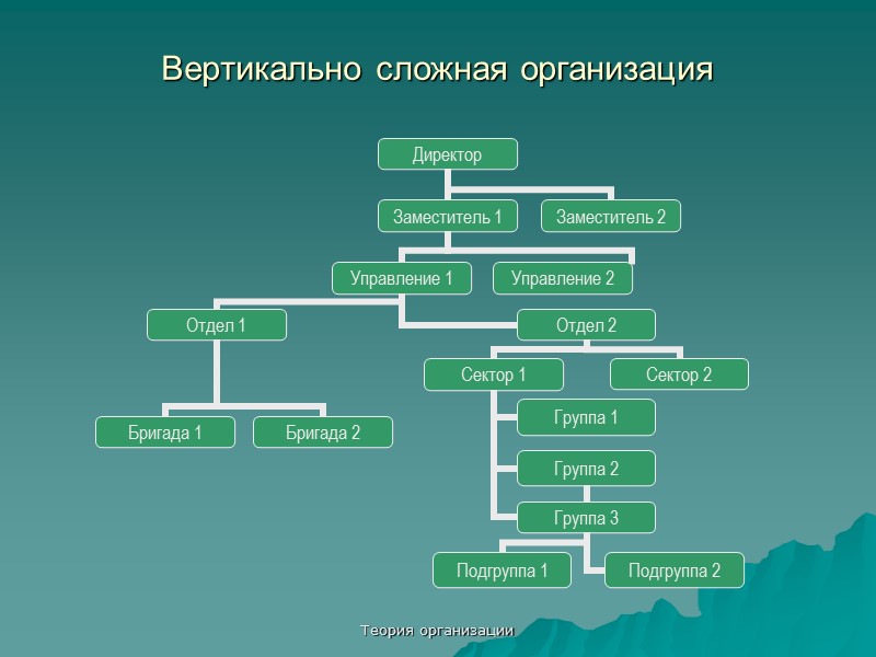 Теория организации Функции организации в обществе Интеграционная Производственная Инновационная Адаптационная Ценностная