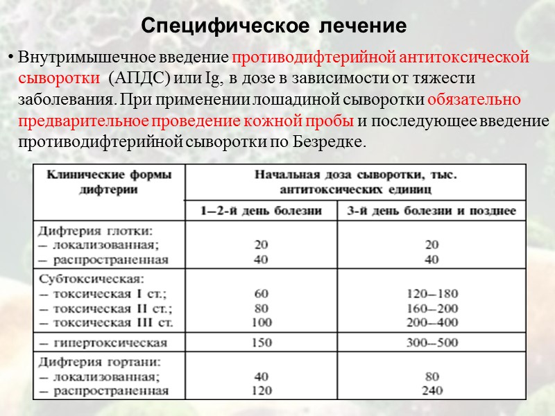 Критерии проведения массовой иммунизации населения против дифтерии  - увеличение показателя заболеваемости - 20,0