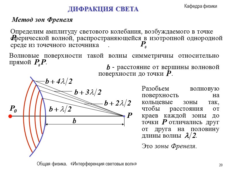 Общая физика.   «Интерференция световых волн» 13 Дифракция - совокупность явлений, наблюдаемых при
