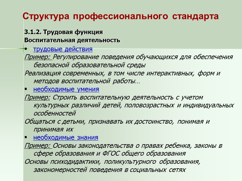 Структура профессионального стандарта I. Общие сведения наименование вида профессиональной деятельности Дошкольное образование  Начальное