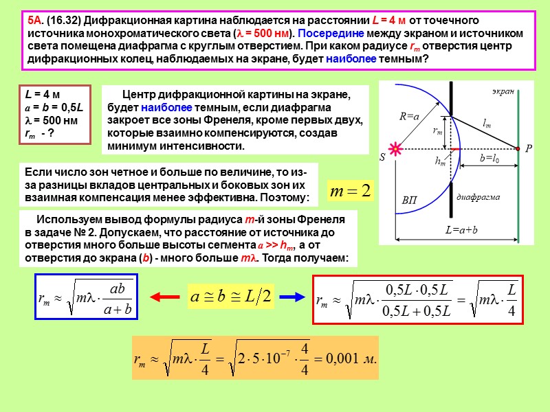 14А. (16.52) Угловая дисперсия дифракционной решётки для  = 668 нм в спектре первого
