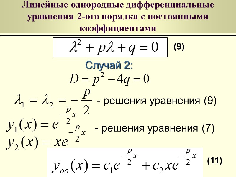 Линейные однородные дифференциальные уравнения Определение Система функций       