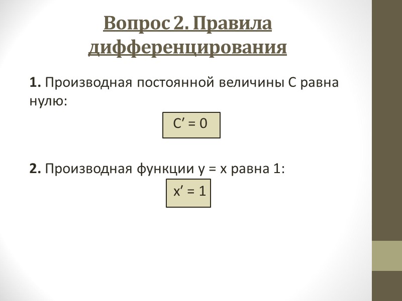 Б. Производная функции y = arccosx, |x|1, выражается формулой     