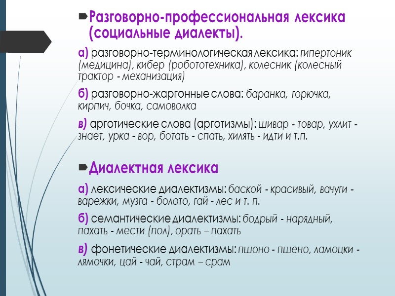 Список использованной литературы http://lit.lib.ru/m/martinowich_g_a/03stlokrlex.shtml http://languagereal.ru/page/stilisticheskaya-differenciaciya-leksiki http://www.lingvotech.com/bookstyle