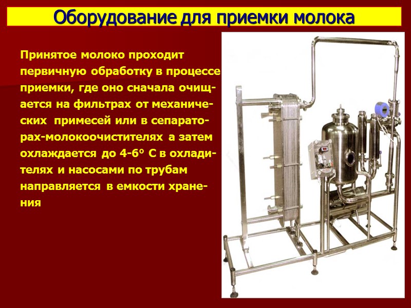 Схема приемки молока