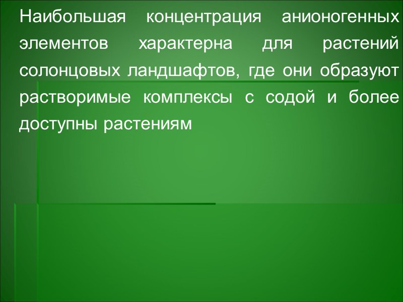 Многолетние растения в ранние стадии вегетативного развития поглощают и накапливают небольшое число элементов; наиболее Многолетние растения в ранние стадии вегетативного развития поглощают и накапливают небольшое число элементов; наиболее